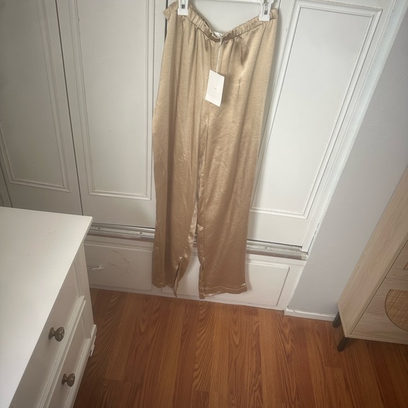 Oak + Fort Gold Satin Pants - Picture 7 of 7